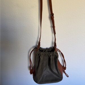 Stylish Olive Green and Tan Women's Bag